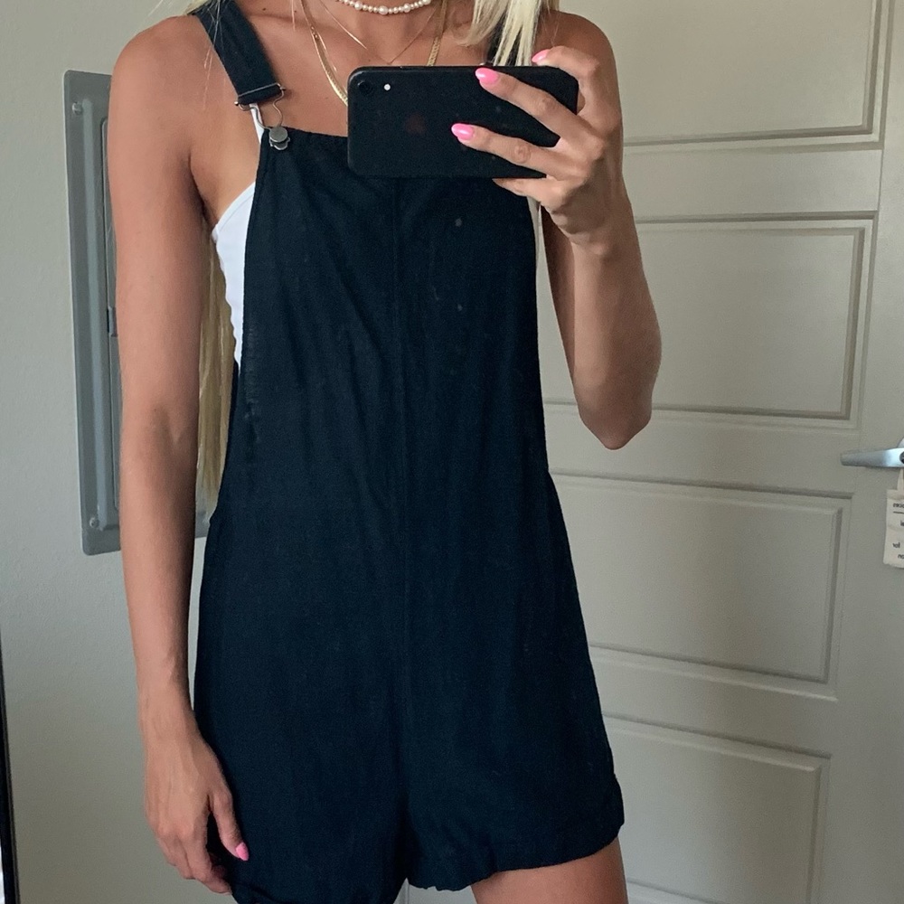 Roxy Black Cover Up Overalls
